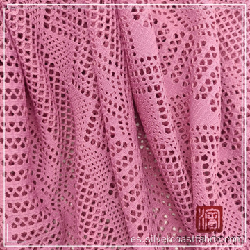 Poliéster spandex crochet encaje pieza teñido textil